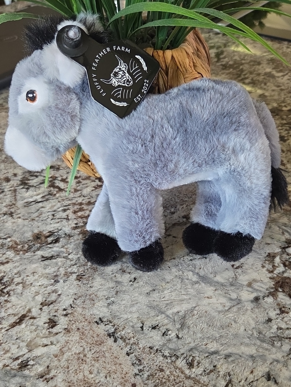 Gray Plush Donkey Stuffed Animal